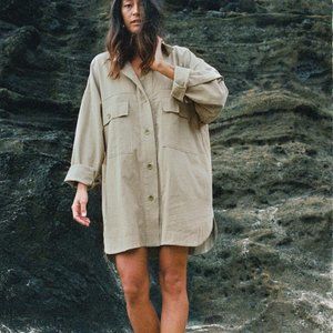 OZMA Audrey Shirt Jacket in Nettle NWOT